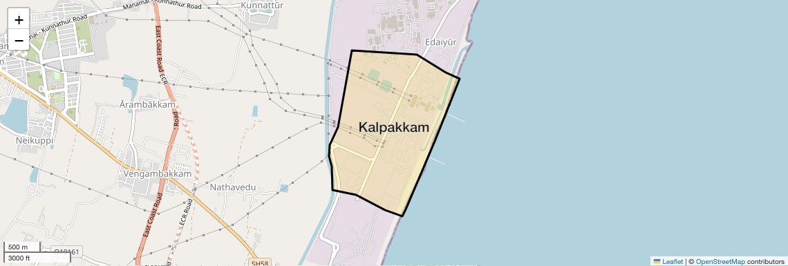 Location Map of Kalpakkam, Chennai