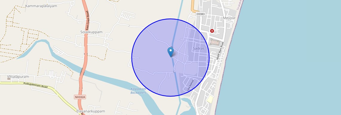 Location Map of Kalpakkam, Chennai