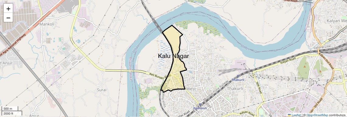 Location Map of Kalu Nagar, Thane