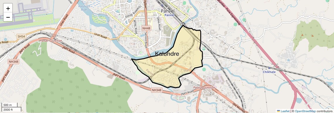 Location Map of Kalundre, Navi Mumbai
