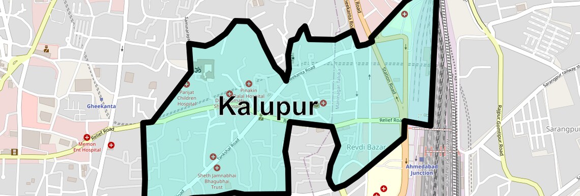 Location Map of Kalupur, Ahmedabad