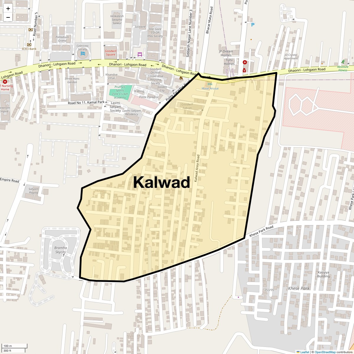 Location Map of Kalwad, Pune
