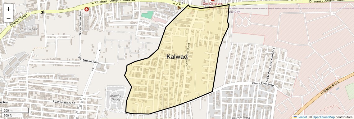 Location Map of Kalwad, Pune
