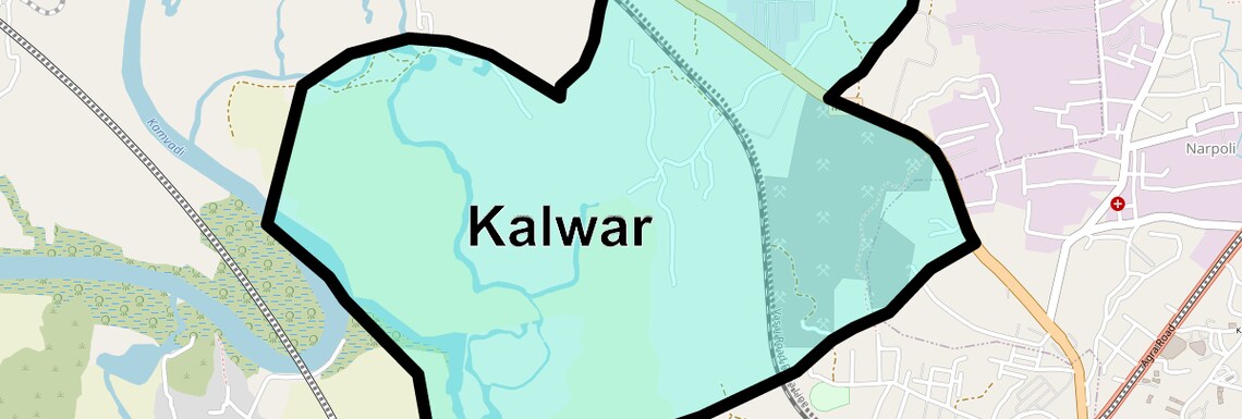 Location Map of Kalwar, Thane