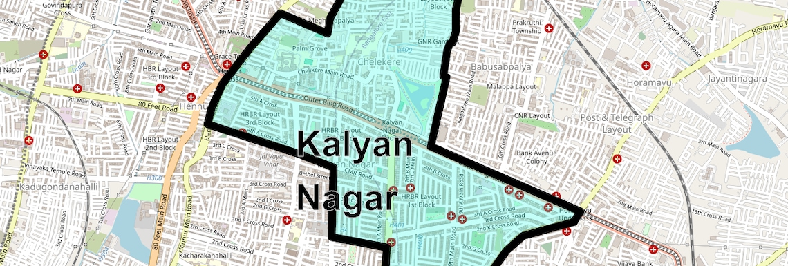 Location Map of Kalyan Nagar, Bangalore