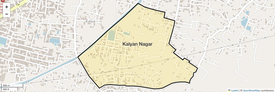 Location Map of Kalyan Nagar, Kolkata