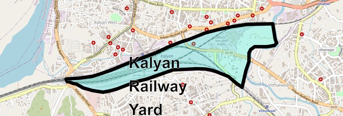 Location Map of Kalyan Railway Yard, Thane