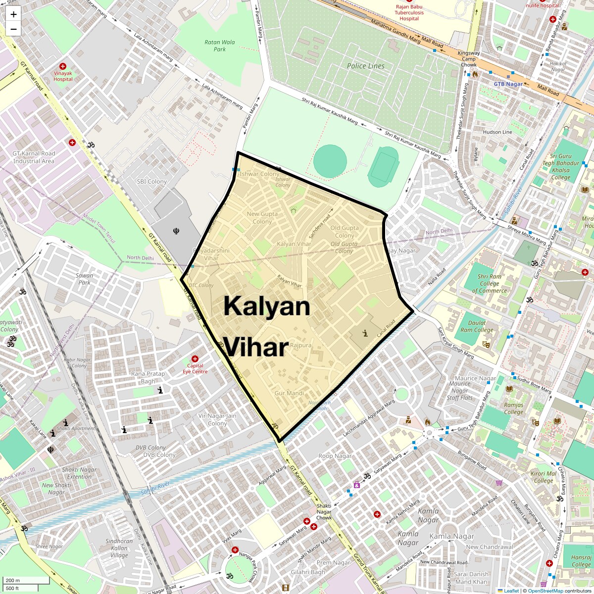 Location Map of Kalyan Vihar, Delhi