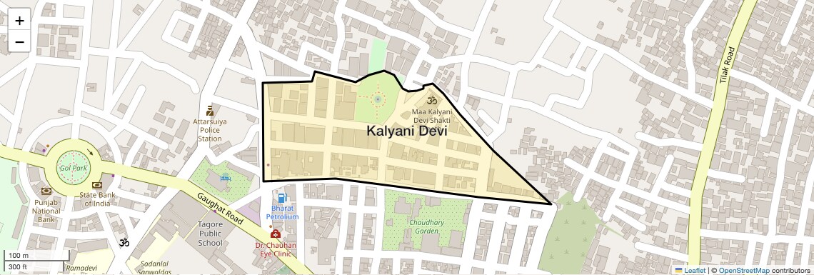 Location Map of Kalyani Devi, Allahabad