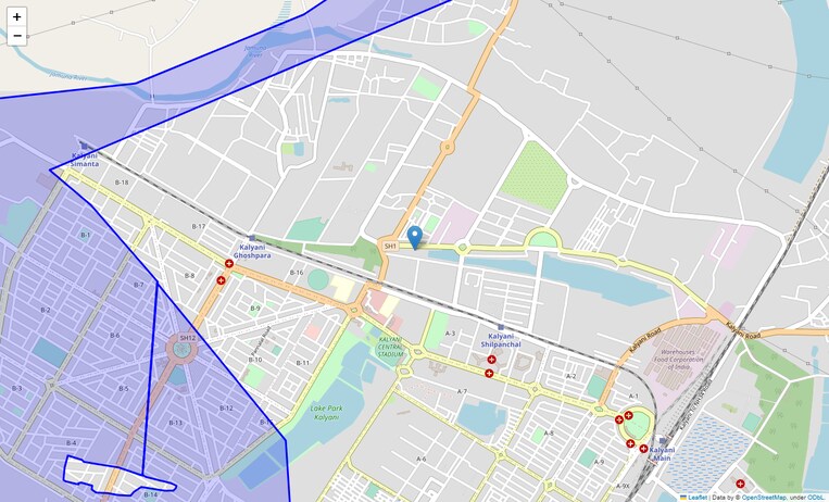 Location Map of Kalyani