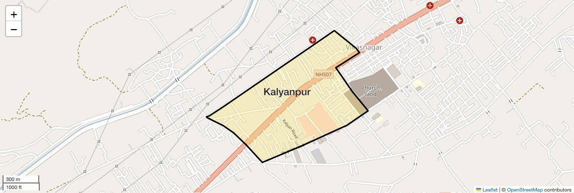 Location Map of Kalyanpur, Dehradun