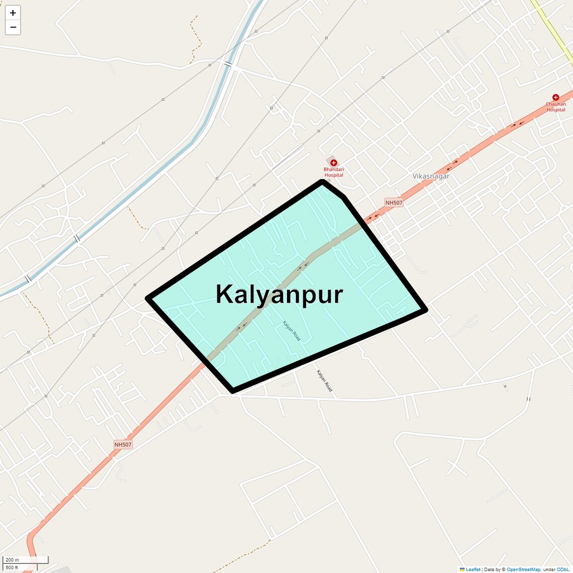 Location Map of Kalyanpur, Dehradun