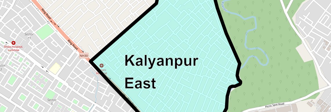 Location Map of Kalyanpur East, Lucknow