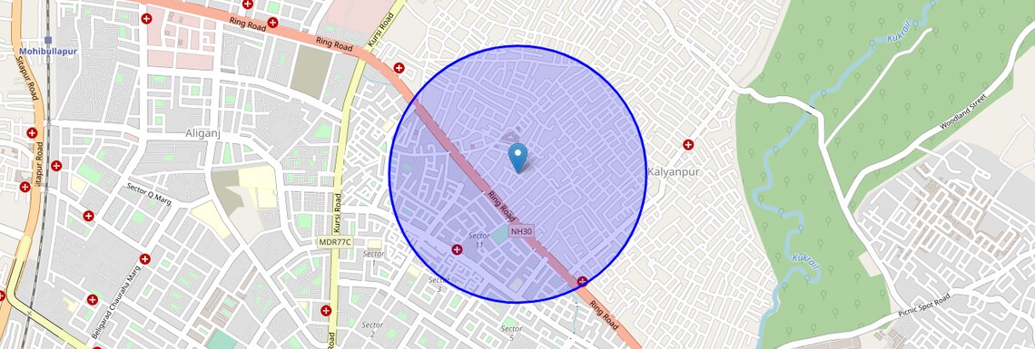 Location Map of Kalyanpur, Lucknow