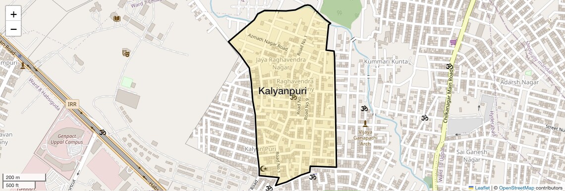 Location Map of Kalyanpuri, Hyderabad