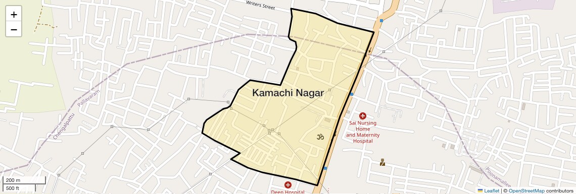 Location Map of Kamachi Nagar, Chennai