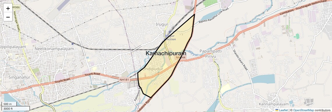 Location Map of Kamachipuram, Coimbatore