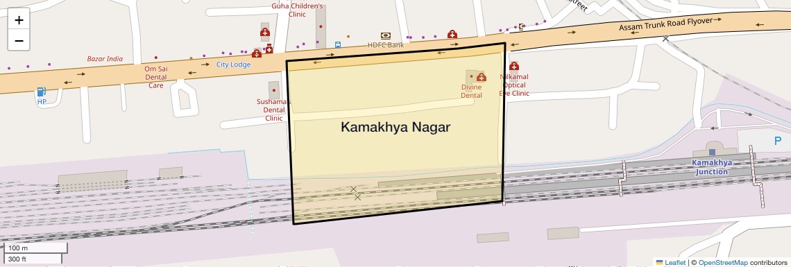 Location Map of Kamakhya Nagar, Guwahati