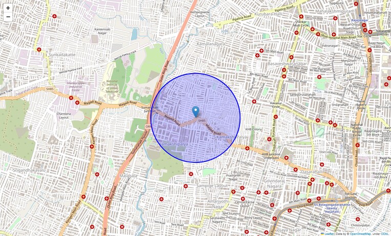 Location Map of Kamaksipalya