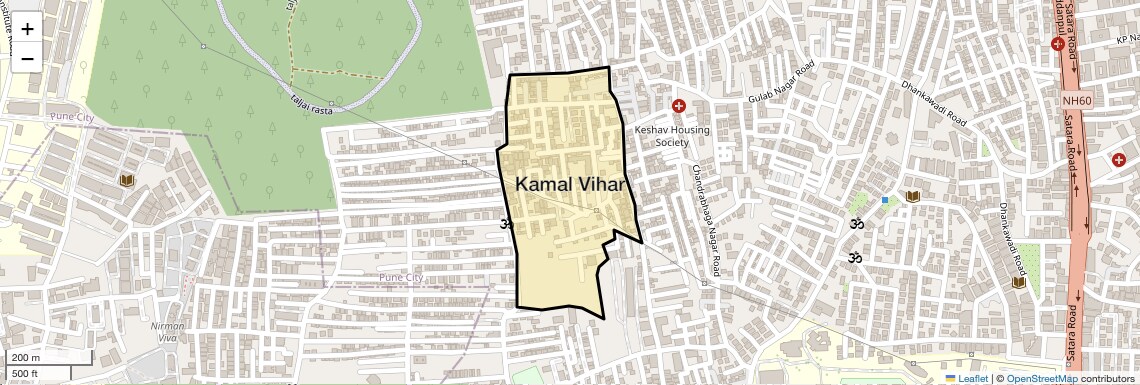 Location Map of Kamal Vihar, Pune