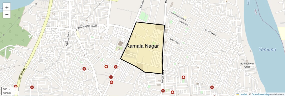 Location Map of Kamala Nagar, Agra
