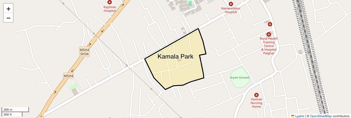 Location Map of Kamala Park, Palghar