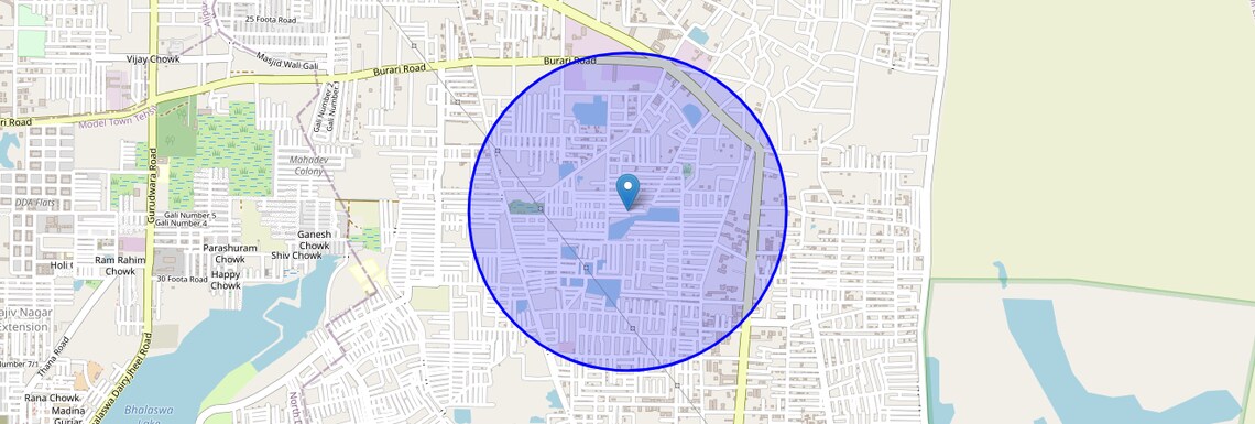 Location Map of Kamalpur, Delhi