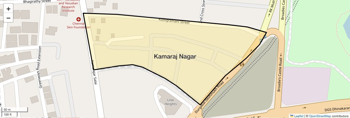 Location Map of Kamaraj Nagar, Chennai