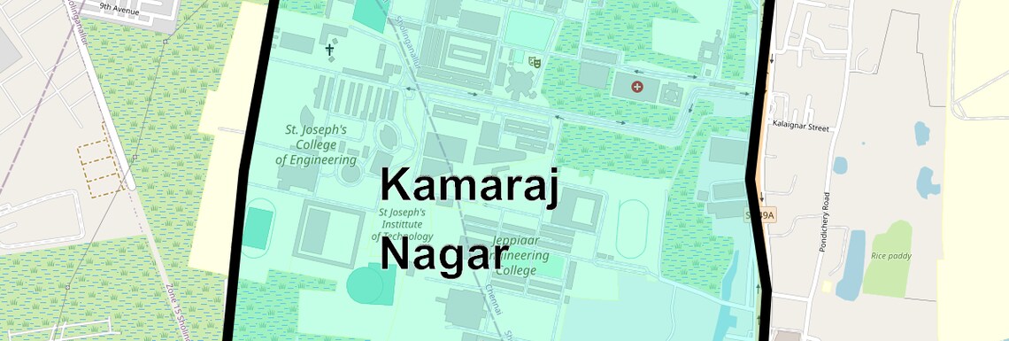 Location Map of Kamaraj Nagar, Chennai