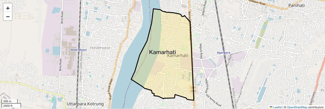 Location Map of Kamarhati, Kolkata