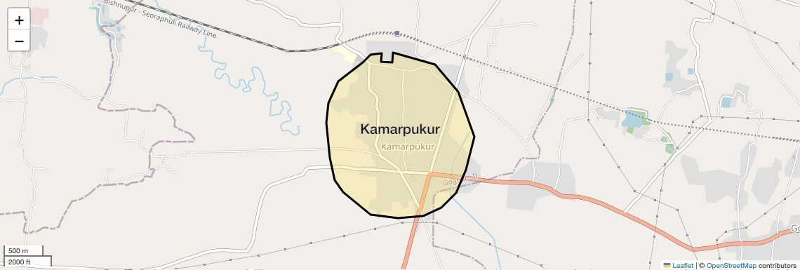 Location Map of Kamarpukur, Kolkata