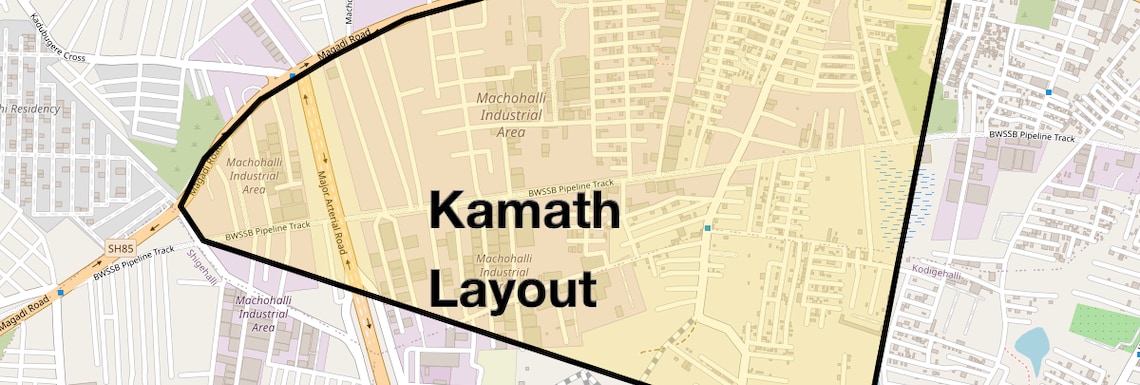 Location Map of Kamath Layout, Bangalore