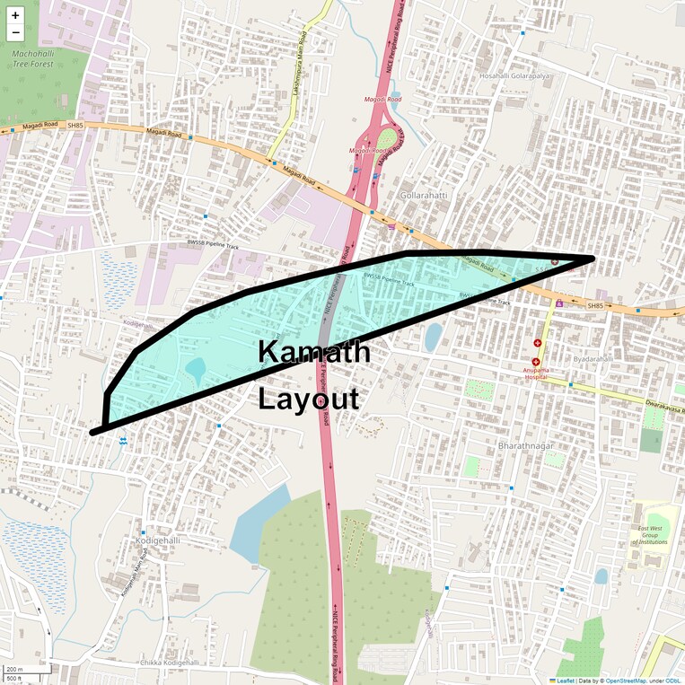 Location Map of Kamath Layout