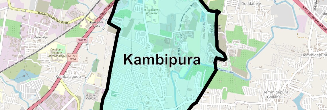 Location Map of Kambipura, Bangalore