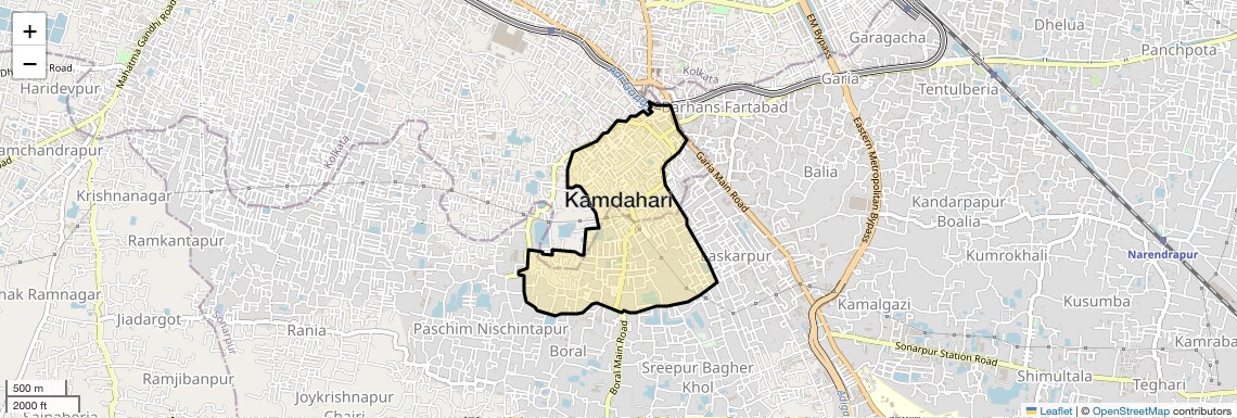 Location Map of Kamdahari, Kolkata