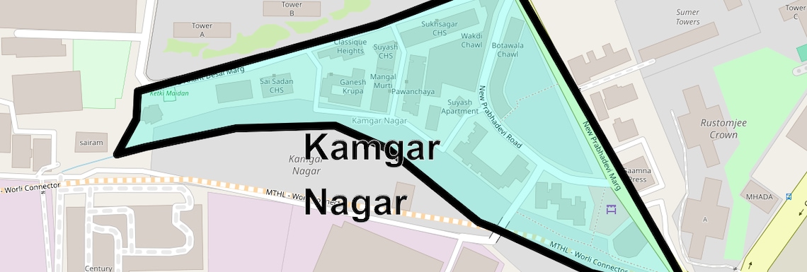 Location Map of Kamgar Nagar, Mumbai