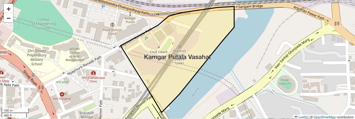 Location Map of Kamgar Putala Vasahat, Pune