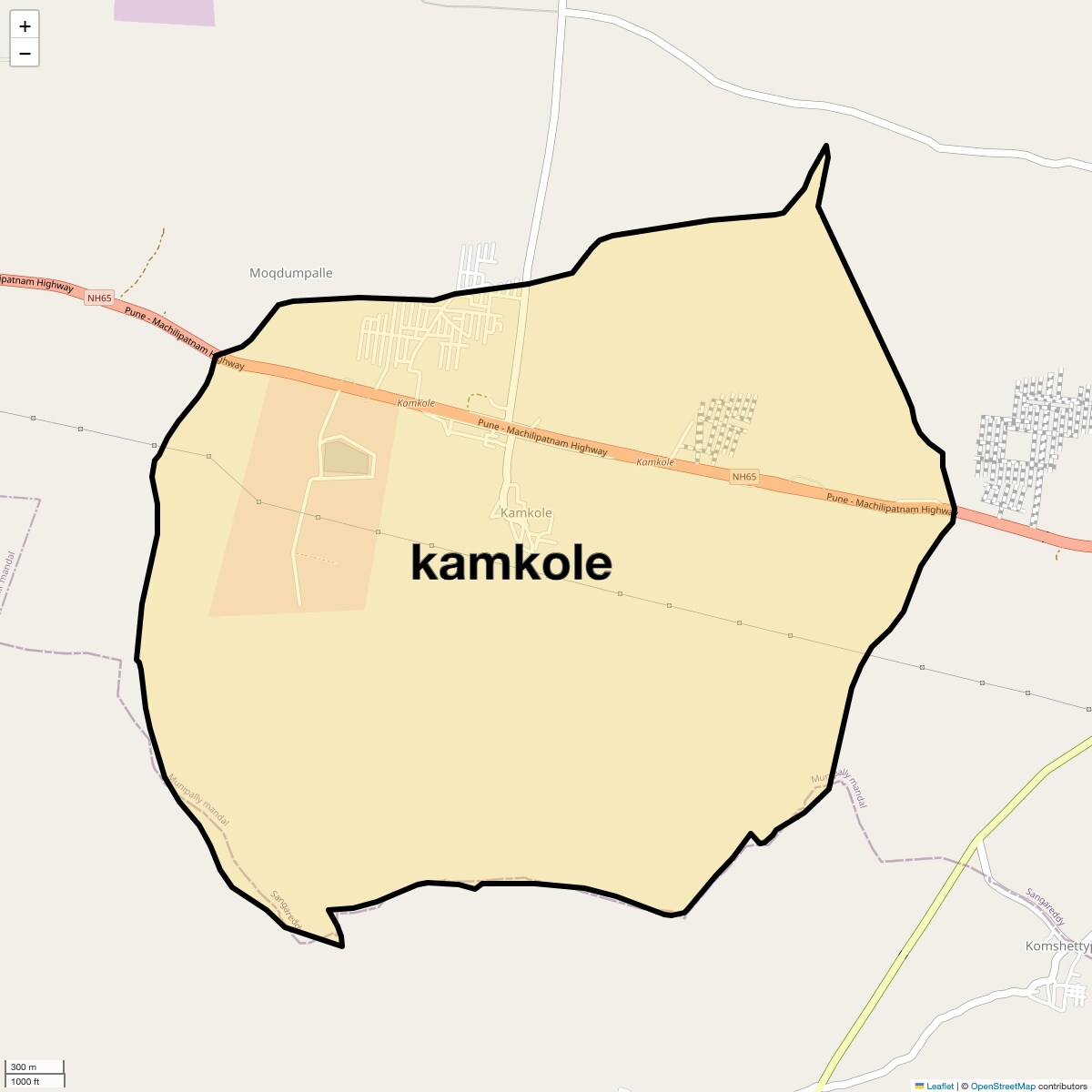 Location Map of kamkole, Hyderabad