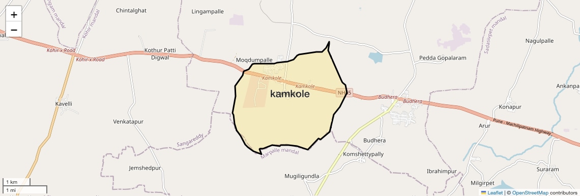 Location Map of kamkole, Hyderabad