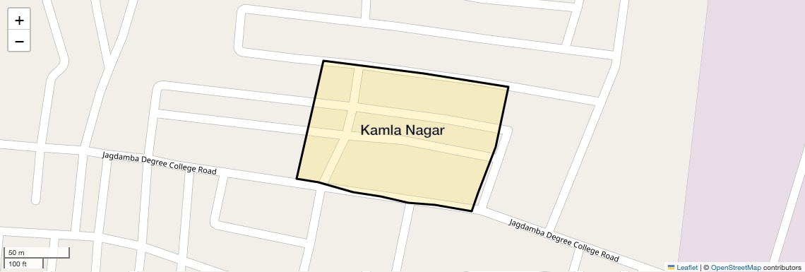 Location Map of Kamla Nagar, Agra