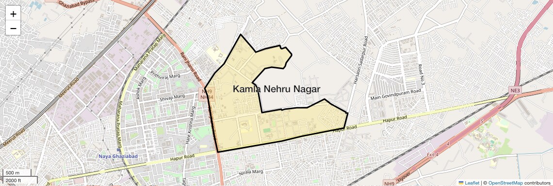 Location Map of Kamla Nehru Nagar, Ghaziabad
