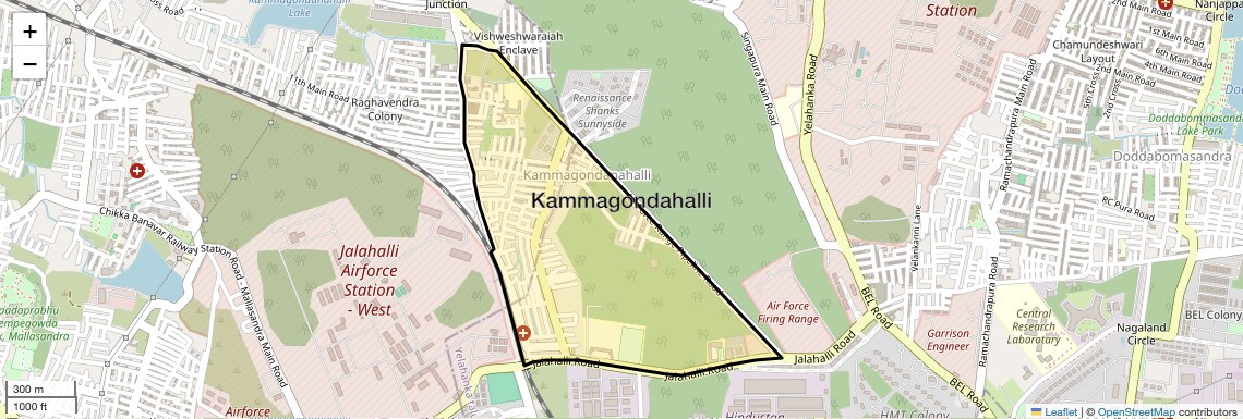 Location Map of Kammagondahalli, Bangalore