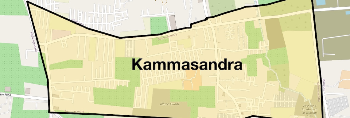 Location Map of Kammasandra, Bangalore