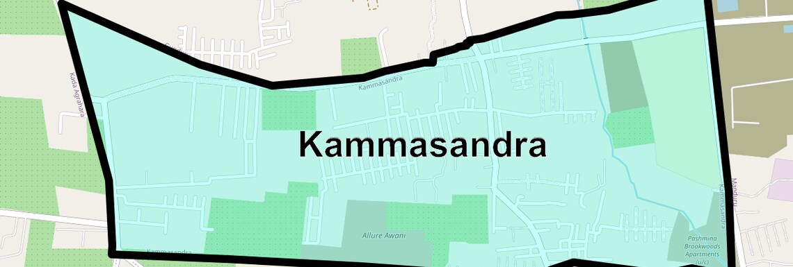 Location Map of Kammasandra, Bangalore