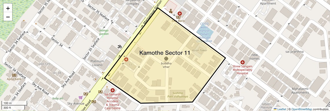 Location Map of Kamothe Sector 11, Navi Mumbai
