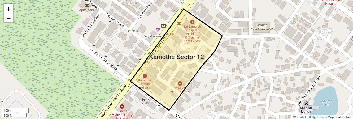 Location Map of Kamothe Sector 12, Navi Mumbai