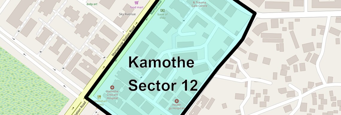 Location Map of Kamothe Sector 12, Navi Mumbai