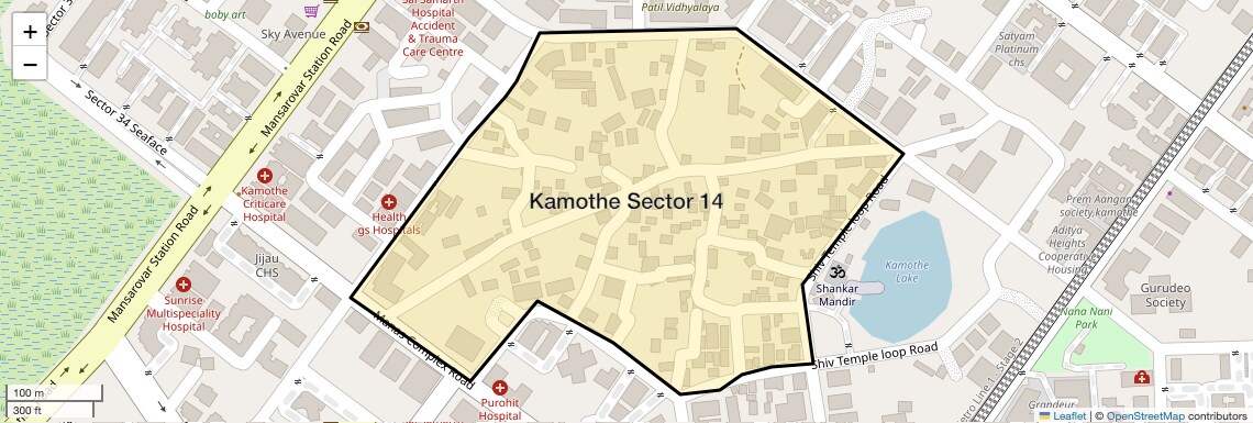 Location Map of Kamothe Sector 14, Navi Mumbai