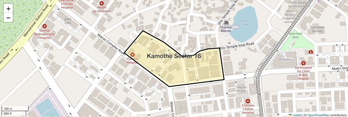 Location Map of Kamothe Sector 16, Navi Mumbai