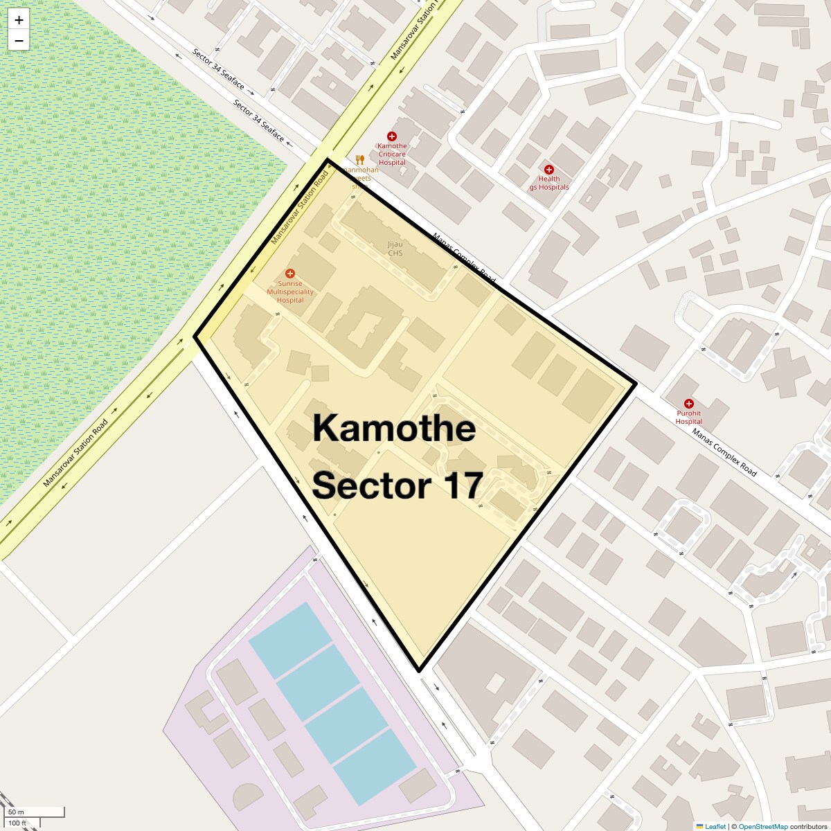 Location Map of Kamothe Sector 17, Navi Mumbai